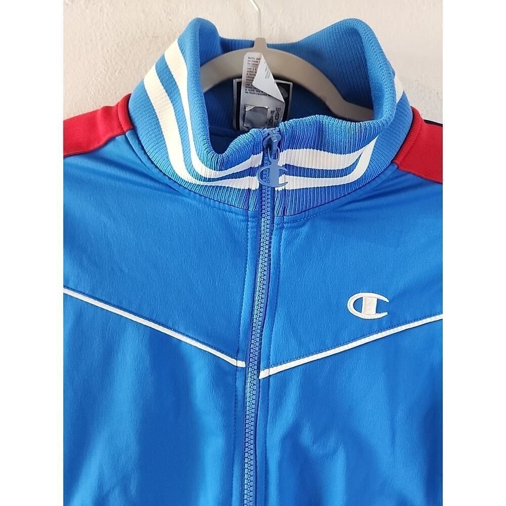 Vintage Champion Men's Small Color Block Logo Retro Track Jacket Youth Large - Picture 3 of 6